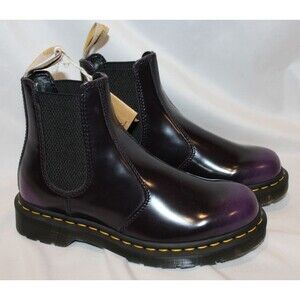 Dr. Martens 2976 Chelsea Boots Women's Size 9 Black Purple Vegan Leather US 6